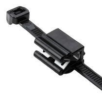 OUTSIDE SERRATED CABLE TIE & EDGE CLIP, 5.9" LONG, EC5B, 1 3 MM PANEL, 50LB, PA66HS, BLACK, 500/PKG 156-00863