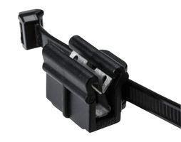 OUTSIDE SERRATED CABLE TIE & EDGE CLIP, 8.0" LONG, EC22, 1 3 MM PANEL, 50LB, PA66HS, BLACK, 500/PKG 75Y4294 156-00876