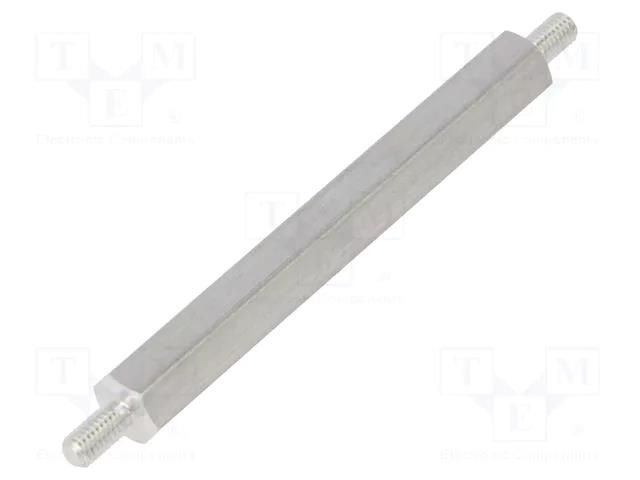Screwed spacer sleeve; 50mm; Ext.thread: M3; hexagonal; aluminium DREMEC TMM-M3X50/DR435