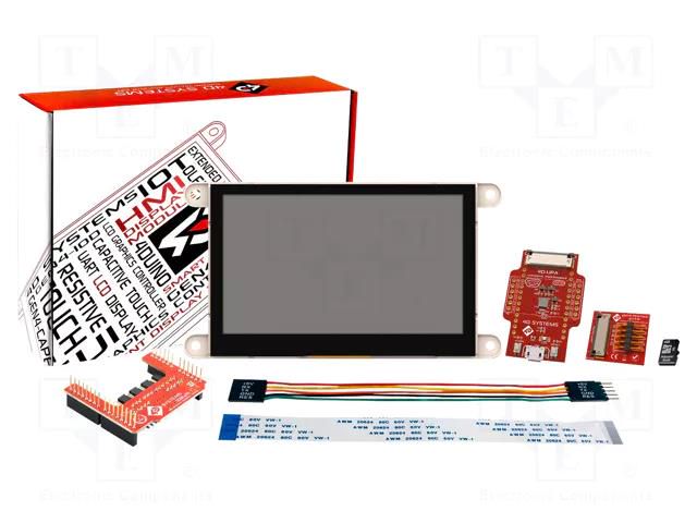 Dev.kit: with display; LCD TFT; Resolution: 480x272; uC: DIABLO16 4D Systems SK-GEN4-43DCT-AR