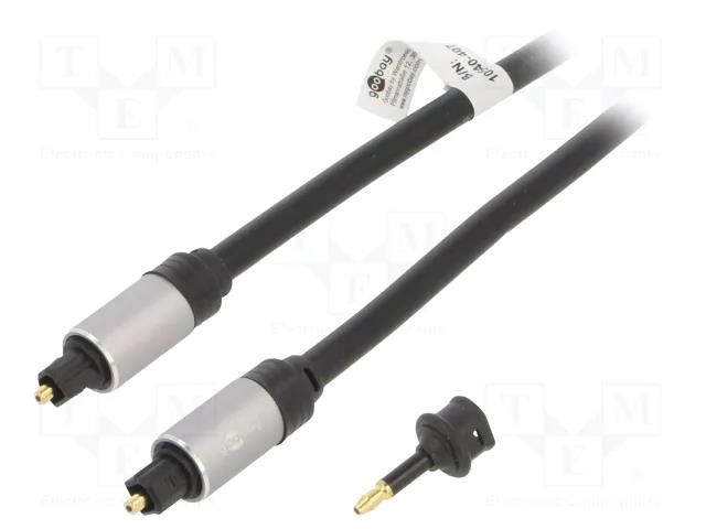 Cable; Toslink plug,both sides; 3m; Plating: gold-plated; black Goobay GOOBAY-PLUS-77137