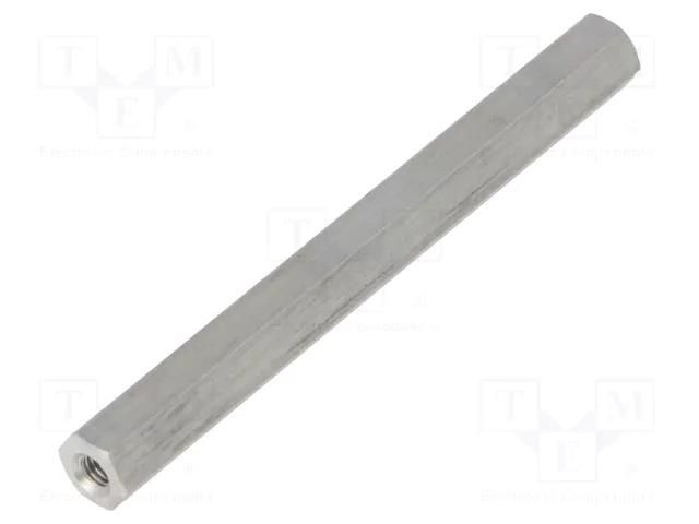 Screwed spacer sleeve; 60mm; Int.thread: M3; hexagonal; aluminium DREMEC TFF-M3X60/DR135