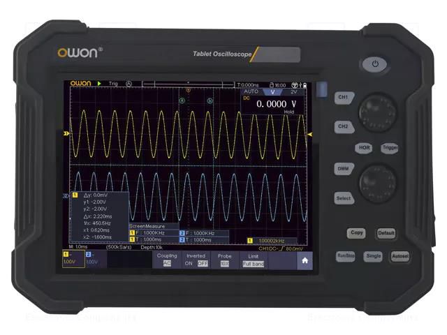 Handheld oscilloscope; 120MHz; 8bit; LCD TFT 8"; Ch: 2; 1Gsps OWON TAO3122