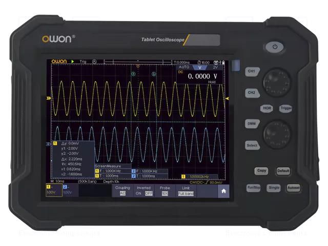 Handheld oscilloscope; 120MHz; 14bit; LCD TFT 8"; Ch: 2; 1Gsps OWON TAO3122A