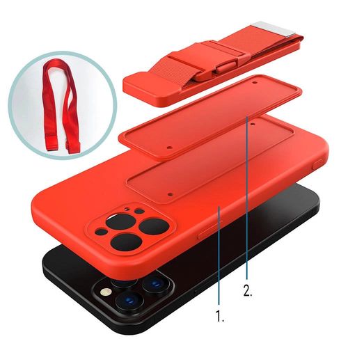 Rope case gel case with a lanyard chain bag lanyard Samsung Galaxy A72 4G blue, Hurtel 5907769330254 5907769330254