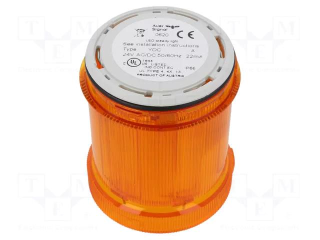 Module: light signaller; orange; LED; 24VDC; 24VAC; IP66; Ø63x76mm AUER SIGNAL 901011405