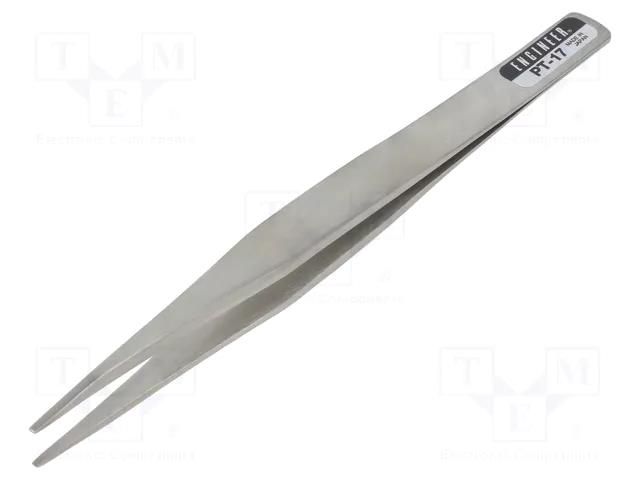 Tweezers; Tweezers len: 125mm; universal; Blade tip shape: flat ENGINEER FUT.PT-17