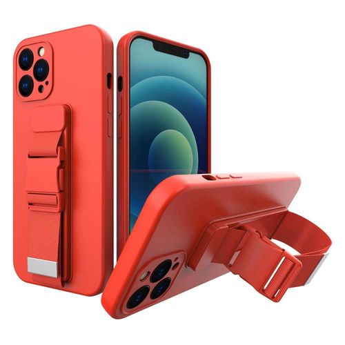 Rope case gel case with a lanyard chain handbag lanyard Samsung Galaxy A12 red, Hurtel 5907769330513 5907769330513