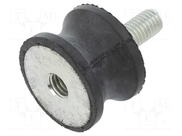 Vibration damper; M8; Ø: 30mm; rubber; L: 20mm; Thread len: 23mm ELESA+GANTER DVC2-433806