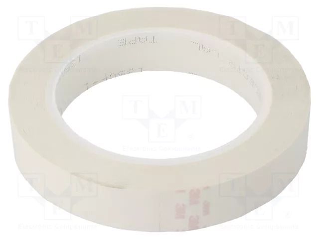 Tape: electrical insulating; W: 19mm; L: 66m; Thk: 0.063mm; white 3M 3M-1350F-1-19/WH