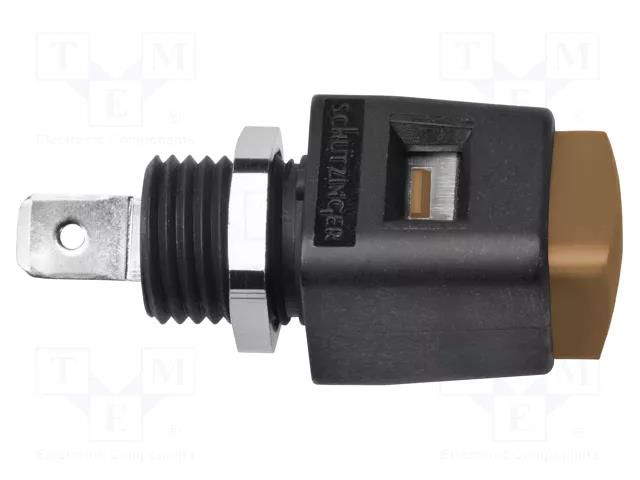 Laboratory clamp; brown; 70VDC; 16A; screw,spring clamp; nickel SCHÜTZINGER ESD498-BR