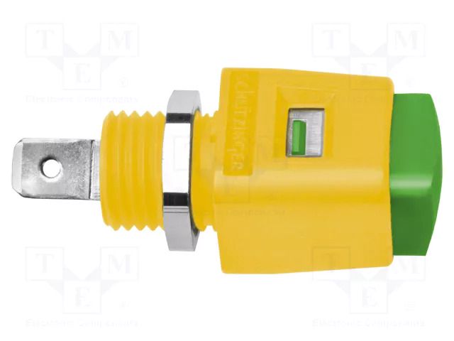Laboratory clamp; yellow-green; 70VDC; 16A; screw,spring clamp SCHÜTZINGER ESD498-GNGE
