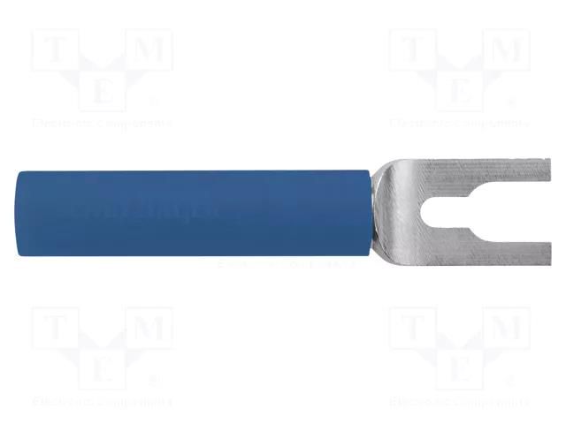 Connector: fork terminals; plug; 20A; blue; Overall len: 37mm; 10mΩ SCHÜTZINGER LB4-KSNI9-BL