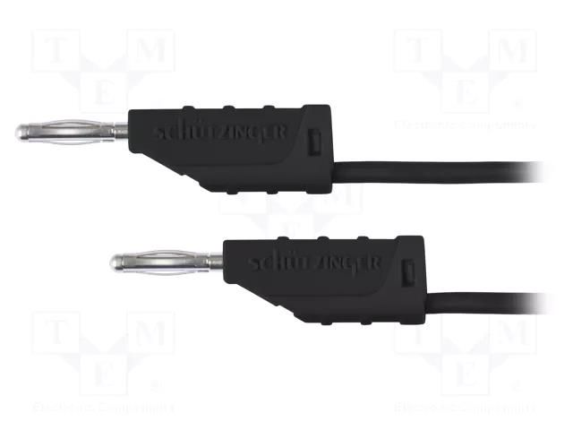 Test lead; 70VDC; 33VAC; 10A; banana plug 2mm,both sides; Len: 1m SCHÜTZINGER MFK110.5100-SW