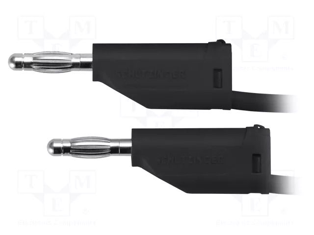 Test lead; 70VDC; 33VAC; 32A; banana plug 4mm,both sides; black SCHÜTZINGER MFK152.5150-SW