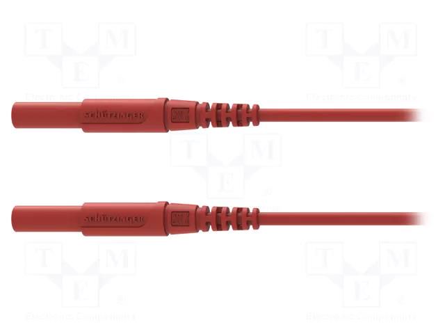 Test lead; 16A; banana plug 4mm,both sides; with protection SCHÜTZINGER MSFKA3411150-RT