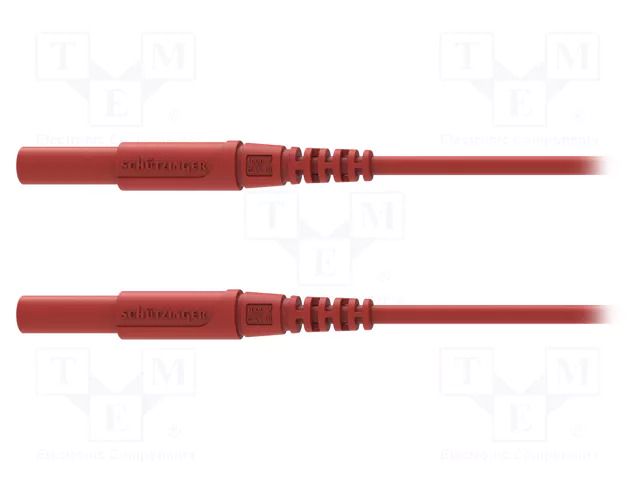 Test lead; 16A; banana plug 4mm,both sides; with protection SCHÜTZINGER MSFKA3411150-RT