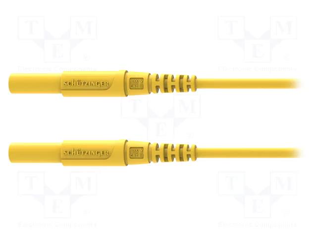 Test lead; 16A; banana plug 4mm,both sides; with protection SCHÜTZINGER MSFKA3411200-GE