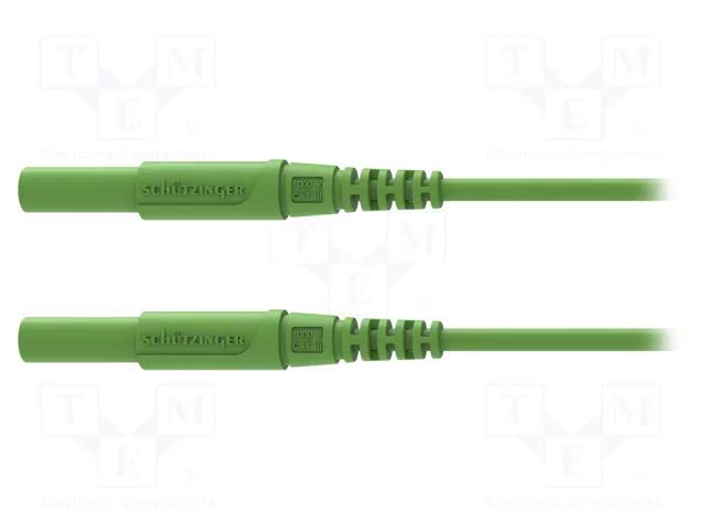 Test lead; 16A; banana plug 4mm,both sides; with protection SCHÜTZINGER MSFKA3411200-GN