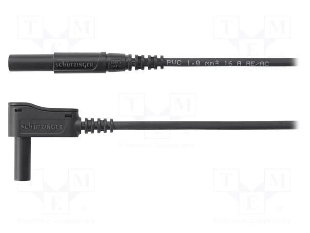 Test lead; 16A; banana plug 4mm,angular banana plug 4mm; Len: 2m SCHÜTZINGER MSWFKA3411200-SW