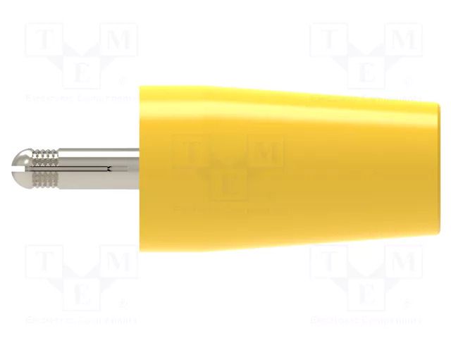 Connector: 4mm banana; adapter; 32A; yellow; 40.4mm; nickel plated SCHÜTZINGER SURB2112NI-GE