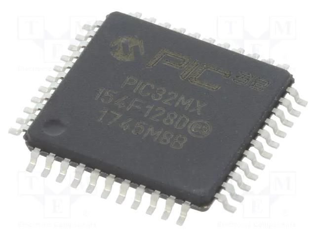 IC: PIC microcontroller; 128kB; 2.5÷3.6VDC; SMD; TQFP44; PIC32 MICROCHIP TECHNOLOGY 32MX154F128D-I/PT