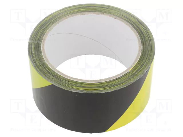 Tape: warning; yellow-black; L: 66m; W: 50mm; self-adhesive MEDID MED.39/60