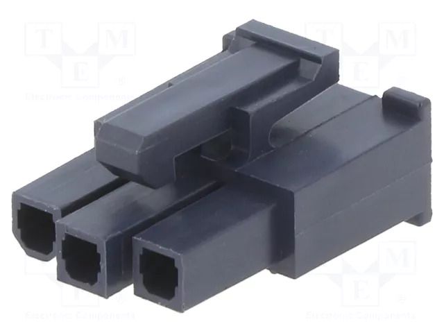 connector MiniFit Jr. 3Ckt Recept. Hsg V-2 Black MOLEX MX-50-29-1662