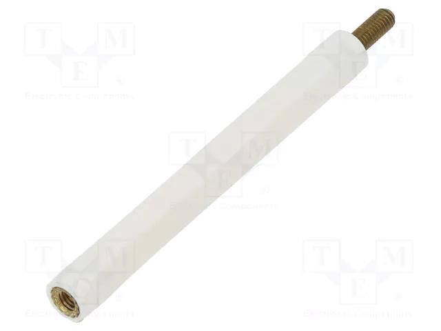 Insulating sleeve; Int.thread: M3; L: 55mm; UL94V-2; polyamide DREMEC TFM-M3X55/DR2183