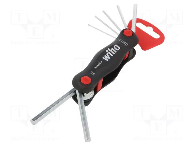 Wrench-set; hex key; Chrom-vanadium steel; with fixing lugs WIHA WIHA.23037
