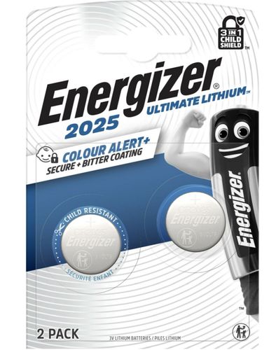 Lithium battery CR2025 3V 170mAh Ultimate Energizer 2pcs blister CR2025/ENE/ULTIM-BL2 7638900423013; 7638900452679