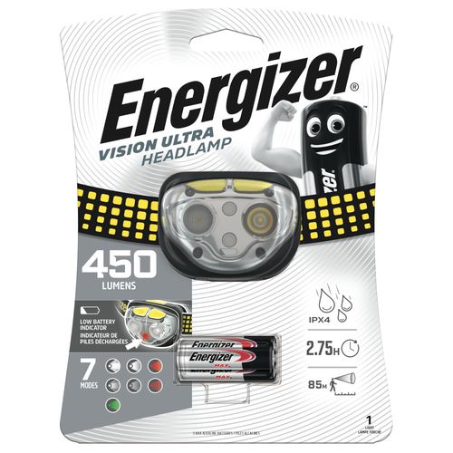 Žibintuvėlis ant galvos Vision Ultra 450 lm su raudonu LED 3xAAA ENERGIZER ENERGIZER/HDE321 7638900424478