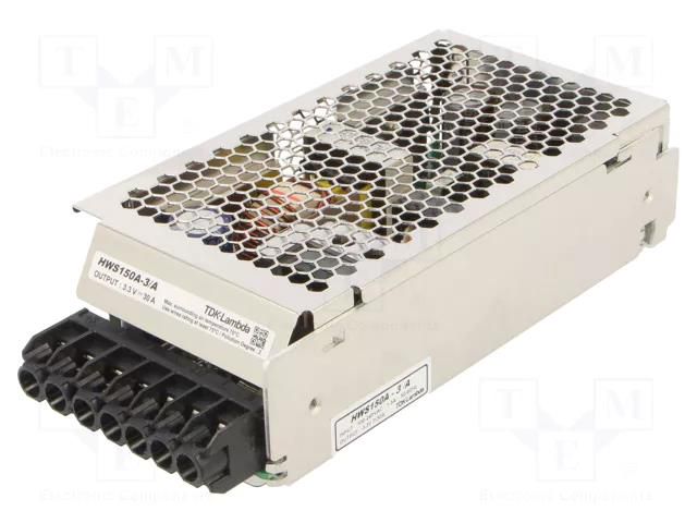 Power supply: switching; for building in,modular; 99W; 3.3VDC TDK-LAMBDA HWS150A-3/A
