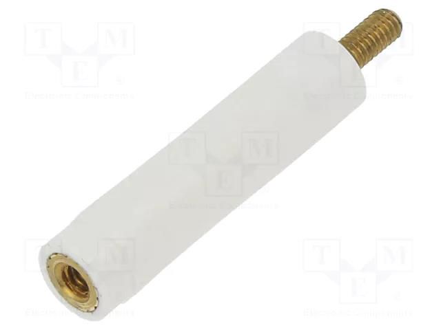 Insulating sleeve; Int.thread: M2,5; L: 25mm; UL94V-2; polyamide DREMEC TFM-M2.5X25/DR2182