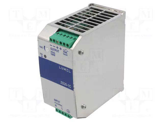 Power supply: switching; for DIN rail; 180W; 24VDC; 7.5A; OUT: 1 LUMEL ZS20-1C