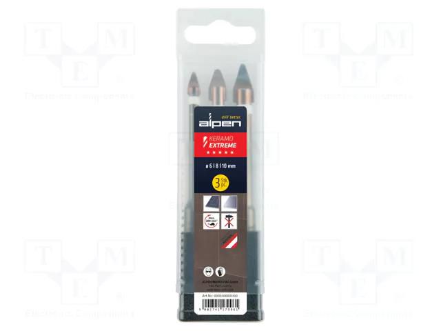 Drill set; steel; blister; KERAMO EXTREME; concrete,ceramics ALPEN-MAYKESTAG ALP.300003100