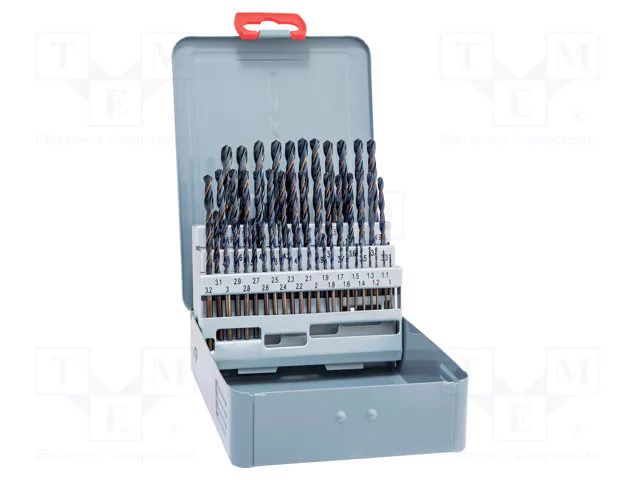 Drill set; for metal; high speed steel; metal case; 50pcs. ALPEN-MAYKESTAG ALP.810351100
