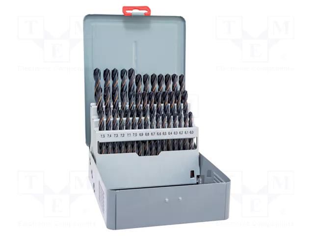 Drill set; for metal; high speed steel; metal case; 41pcs. ALPEN-MAYKESTAG ALP.810361100