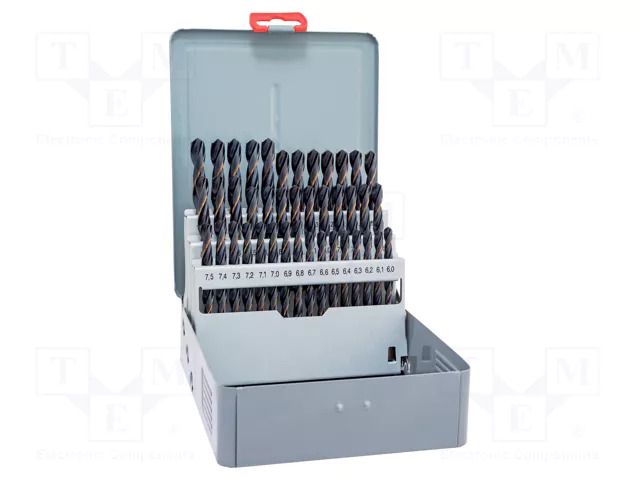 Drill set; for metal; high speed steel; metal case; 41pcs. ALPEN-MAYKESTAG ALP.810361100