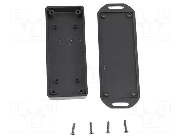 Enclosure: multipurpose; X: 40mm; Y: 100mm; Z: 15mm; 1551 MINI; ABS HAMMOND HM-1551UUFLBK