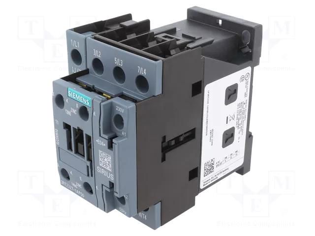 Contactor: 4-pole; NO x4; Auxiliary contacts: NO + NC; 230VAC SIEMENS 3RT2327-1AP00