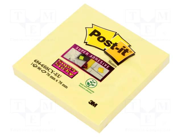 Sticky notes; 76x76mm; yellow Post-it 76X76-3M-654-S/Y