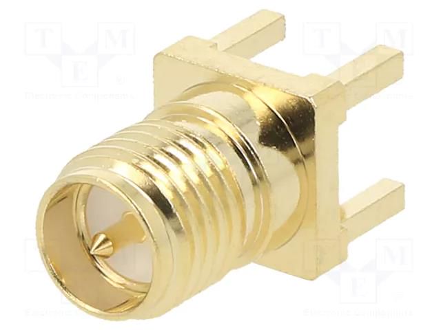 Connector: RP-SMA; socket; male; straight; THT; on PCBs; PTFE ADAM TECH RF204T0050RPG