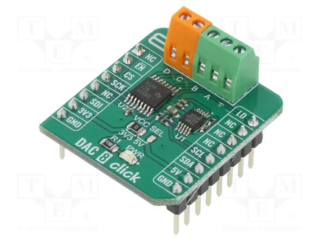 Click board; prototype board; Comp: DAC60501MDGSR,DAC8554IPWR MIKROE MIKROE-4229