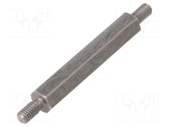 Screwed spacer sleeve; 40mm; Ext.thread: M4; hexagonal DREMEC TMM-M4X40/DR446