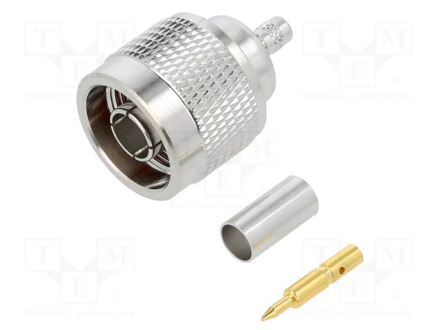 Connector: N; plug; male; straight; 50Ω; crimped; for cable; PTFE AMPHENOL RF 172142