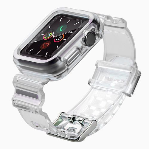 Silicone Band Strap Bracelet Case Strap Light Set for Apple Watch 44mm - Black, Hurtel 9145576223680 9145576223680