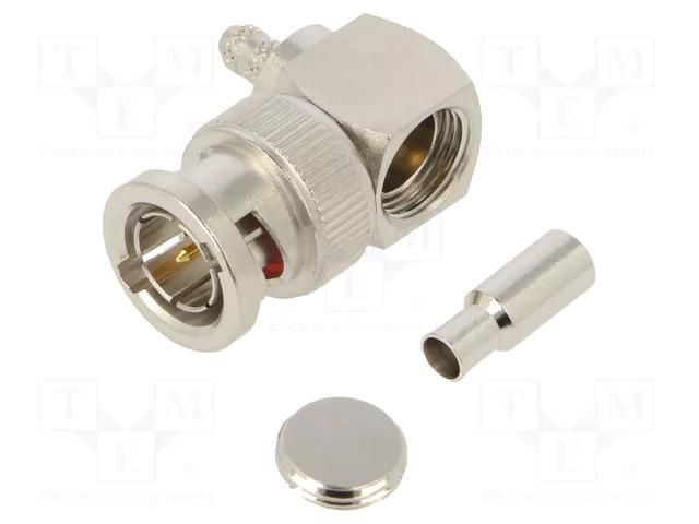 Connector: BNC; plug; male; angled 90°; 75Ω; soldering,crimped AMPHENOL RF 112179
