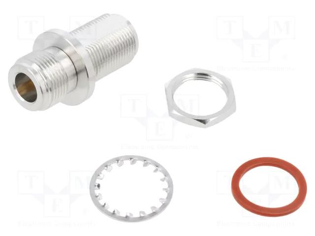 Coupler; straight; 50Ω; gold-plated; PTFE; N socket,both sides AMPHENOL RF 172124