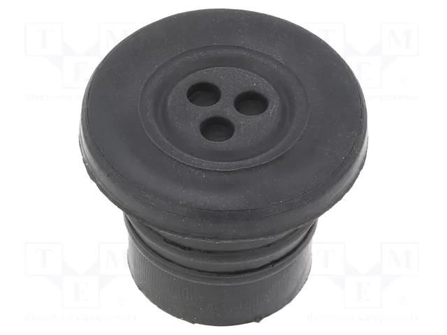 Multigate grommet; Ømount.hole: 14.5mm; black; Holes no: 3; SP HT HI TECH POLYMERS SP-20-TPE
